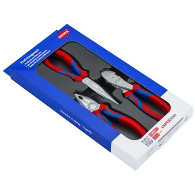 Abbildung von Knipex 00 20 11 V01, Zangensatz, Kunststoff, Stahl, Blau, Rot, 180 mm, cm