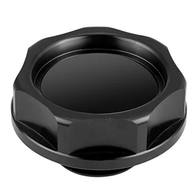 Abbildung von Öleinfülldeckel, Aluminiumlegierung Motor Tankdeckel für Auto(Schwarz)