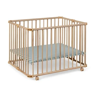 Abbildung von Geuther 2261 Laufgitter Lucilee Passung: 76 cm x 97 3 fach werkzeuglos höhenverstellbar gepolsterter Laufstall in 4 Farbvarianten und 7 Designs erhältlich Farbe: Natur Muster: Mint