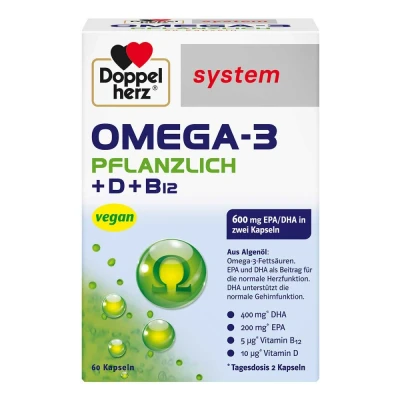 Abbildung von Doppelherz Omega 3 pflanzlich system Kapseln