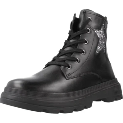Abbildung von Geox Schnürstiefelette Black dk silver c für Kinder, Größe: 37, Schuhe
