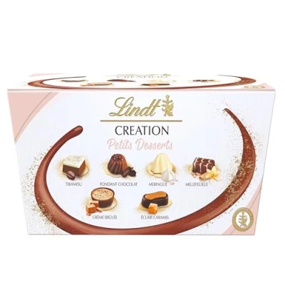 Abbildung von Lindt Creation Dessert Ballotin Pralinenschachtel, sortiert, 19 Pralinen, 200 g, weiße und dunkle Schokolade