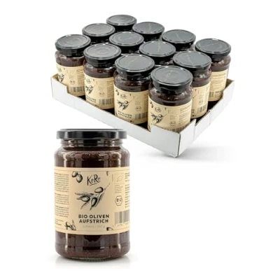 Abbildung von KoRo Bio Oliven Aufstrich schwarz 12x 350 g mit hochwertigem Olivenöl geschmacksintensiv vegan