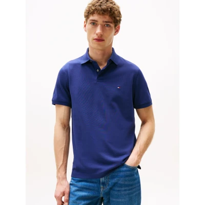 Abbildung von Tommy Hilfiger Herren Poloshirt Kurzarm 1985 Regular Fit, Blau (Preppy Navy), L