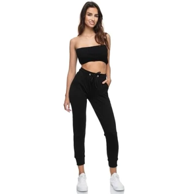 Abbildung von Smith &amp; Solo Jogginghose Damen Sporthose Frauen Baumwolle Sweatpants Slim Fit Freizeithose Lang Trainingshose Fitness High Waist Jogger Laufhosen Modern