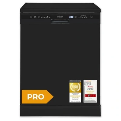 Abbildung von Exquisit PRO Geschirrspüler 60 cm, Unterbaufähig, EEK: C, 14 Maßgedecke, Besteckschublade, Automatische Türöffnung, Startzeitvorwahl, 11 Liter, GSP56314 030C schwarz