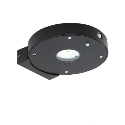 Abbildung von Lucande LED Solar Wandleuchte Tavon, rund, schwarz, Sensor