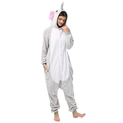 Abbildung von Katara Partyanzug Zoo Wilde Tiere Jumpsuit Kostüm Erwachsene S XL, Karneval Kostüm, Kigurumi Elefant Grau L (165 175cm)