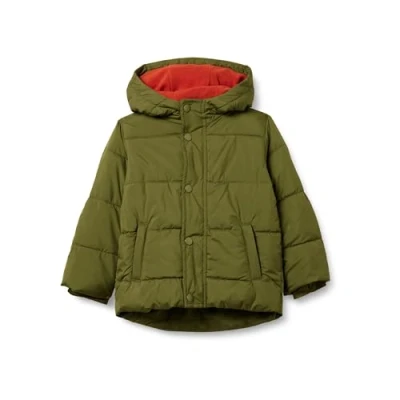 Abbildung von Amazon Essentials Jungen Schwere Pufferjacke mit Kapuze, Olivgrün, 11 12 Jahre
