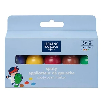 Abbildung von Lefranc Bourgeois 807251 Kindermalstift Spoty Set, 5 Farben in 70 ml Stiften ergonomischen Kinderstiften