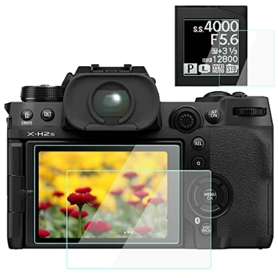 Abbildung von Komet Displayschutzfolie kompatibel mit Fujifilm X H2S Kamera (2 Ober und 2 LCD Bildschirme), 9H gehärtetes Glas, kratzfest, Anti Blasen Staub, 4 Stück