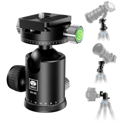 Abbildung von SIRUI Stativkopf KH 20, 360 Doppelte Panorama Kopf mit 36 mm Kugelkopf und 1/4 Zoll Schnellwechselplatte für DSLR, Stativ, Einbeinstativ, max. Tragkraft 20kg