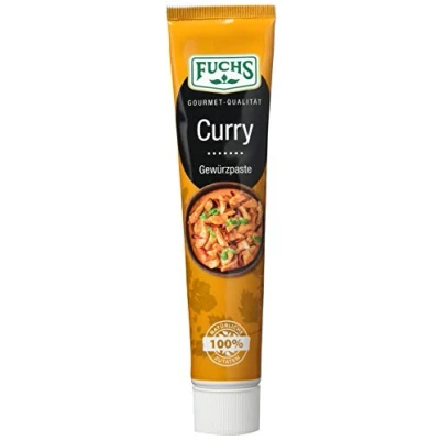 Abbildung von Fuchs Gewürze Curry Gewürzpaste, vollmundig pikantes Aroma, Paste zum Würzen von Soßen, Fleisch Gerichten oder Suppen jeglicher Länder Küchen, 65 g