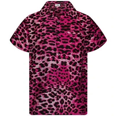 Abbildung von King Kameha Funky Hawaii Hemd, Herren, Kurzarm, Leopard Print, Pink, S