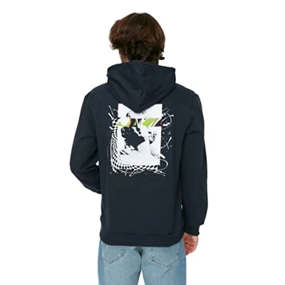 Abbildung von Trendyol Herren Regular Fit Basic Hood Woven Sweatshirt, Marineblau, M