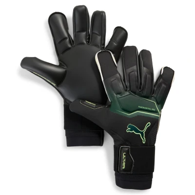 Abbildung von Puma ULTRA Ultimate Hybrid Torwarthandschuhe Teenager Mit Other Pattern Black/Green Terrain/Fizzy Light Größe: 8.5
