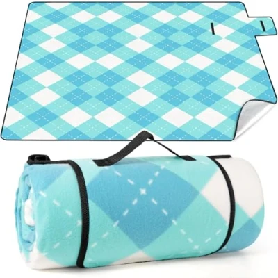 Abbildung von CIRULLI Picknickdecke, 200 x cm, faltbar, Stranddecke mit wasserdichter Unterseite, ideal für Picknick, Camping