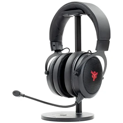 Abbildung von Itek Gaming Headset H500W2 mit abnehmbarem Mikrofon 2.4G Wireless externer Geräuschunterdrückung LED Beleuchtung geeignet für PC und Konsole schwarz einstellbar