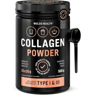 Abbildung von Collagen Pulver Weidehaltung Typ 1 &amp; 3, geschmacksneutral 500g bioaktives geschmacksneutrales Kollagen