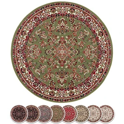 Abbildung von Home affaire Teppich Halton, rund, Höhe: 8 mm, Kurzflor, Orient Optik, mit Bordüre, robust, pflegeleicht, gekettelt