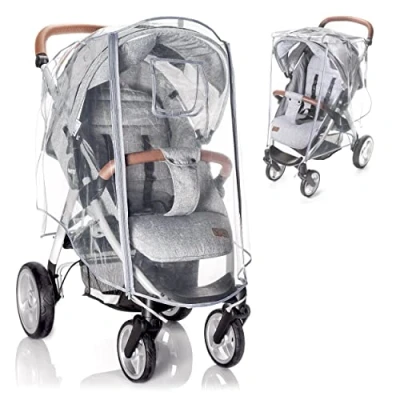 Abbildung von Zamboo Kinderwagen Regenschutzhülle Universal, Regenschutz Regenverdeck für Buggy &amp; Sportwagen mit Fenster