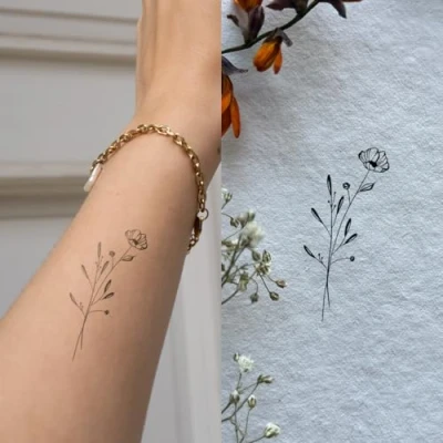 Abbildung von kiss here Inkster Tattoo vegane &amp; wasserfeste Temporäre Tattoos für Erwachsene EU Kosmetikzertifizierte Farbe revolutionäres 2 Wochen Premium Klebetattoos
