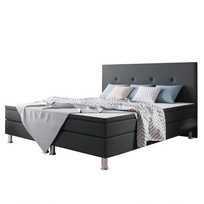Abbildung von inter Boxspringbett Jump 180x200 Webstoff (Komplett Set mit Matratze und Topper, 7 Zonen Taschenfederkernmatratze H3 inkl. Topper), SOFORT LIEFERBAR