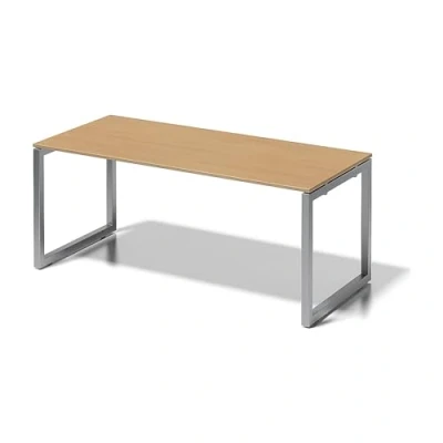 Abbildung von BISLEY Cito Schreibtisch, 740 mm höhenfixes O Gestell, Metall, Bc355 Dekor Buche, Gestell Silber, 80 x 180 85 cm