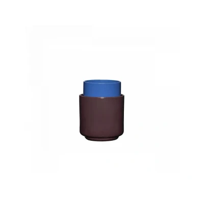 Abbildung von HÜBSCH Töpfe Deux, rotbraun/blau, 2er Set, Steinpulver