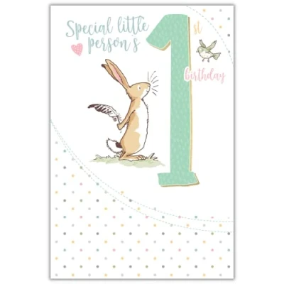 Abbildung von Danilo Promotions LTD Geburtstagskarte zum 1. Geburtstag, Guess How Much I Love You Karte Geburtstag