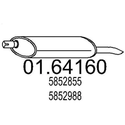 Abbildung von MTS 01.64160 Endschalldämpfer 780 OPEL: Astra F CC, Kadett E Cabrio