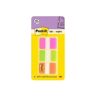Abbildung von POST IT 686 PGO Haftstreifen Index Strong, 25,4 x 38 mm, Leuchtfarben, 3 22 Streifen
