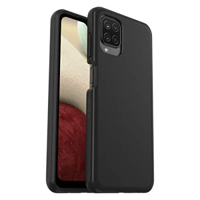 Abbildung von OtterBox Sleek Hülle für Samsung Galaxy A12, stoßfest, sturzsicher, ultraschlank, schützende Hülle, Getestet nach Militärstandard, Schwarz, Keine Einzelhandelsverpackung