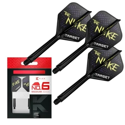 Abbildung von Target Darts Luke Littler K Flex Flights and Shaft System, No.6(26mm) 3er Set Kflex Flights, Spieler Edition Accessories No 6 Flight, Dart Schaft Intermediate Länge