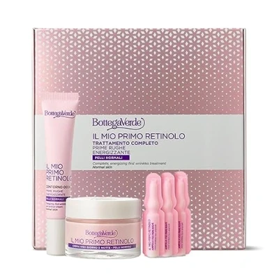 Abbildung von Bottega Verde Mein erstes Retinol, vollständige Anti Falten Behandlung, belebend, bestehend aus 3 Ampullen Gesicht, Augenpartie 15 ml, Gesichtscreme Tag und Nacht 50 für normale Haut