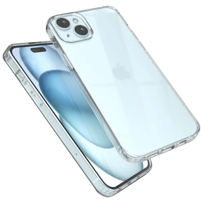 Abbildung von EAZY CASE Premium Crystal TPU Hülle kompatibel mit iPhone 15 Plus Silikon Kameraschutz, Slimcover, Handyhülle, Silikonhülle, Backcover, Durchsichtig, Klar/Transparent