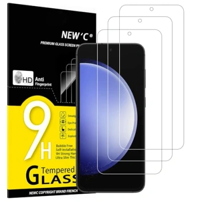 Abbildung von NEW&#039;C 3 Stück, Panzer Schutz Glas für Samsung Galaxy S23 FE 5G, Frei von Kratzern, 9H Härte, HD Displayschutzfolie, 0.33mm Ultra klar, Ultrabeständig