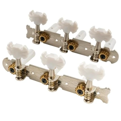 Abbildung von Musiclily Pro 3 auf einer Platte Mechaniken Set für Konzertgitarre,Nickel Schmetterlingsknopf