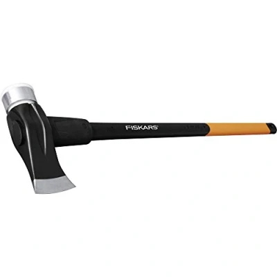 Abbildung von Fiskars Spalthammer (geschmiedet), 2 in 1: Axt und Hammer, Gewicht: 3,9 kg, Gehärtete Stahl Klinge/Glasfaserverstärkter Kunststoff Griff, Schwarz/Orange, SAFE T, X39, 1001703