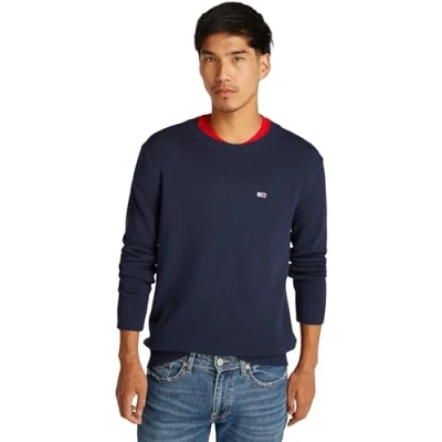 Abbildung von Tommy Jeans SLIM Essentials Strickpullover, Herren, Größe: Medium, Dark night navy