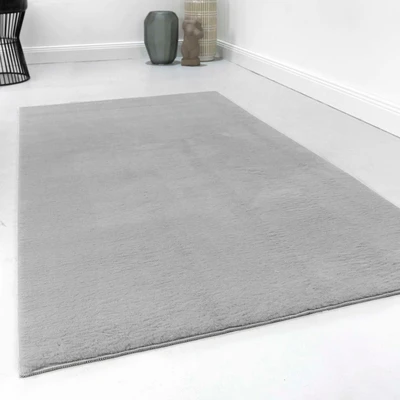 Abbildung von Homie Living Teppich &quot;Villa Rosso&quot;, rechteckig, Kurzflor, Uni Farben, leicht glänzende Optik