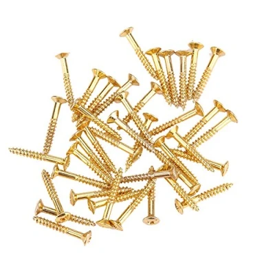 Abbildung von 40 Pcs Gitarre Pick Up Schrauben, Humbucker Pickup Schrauben Set Kit Ring Befestigung(Gold)