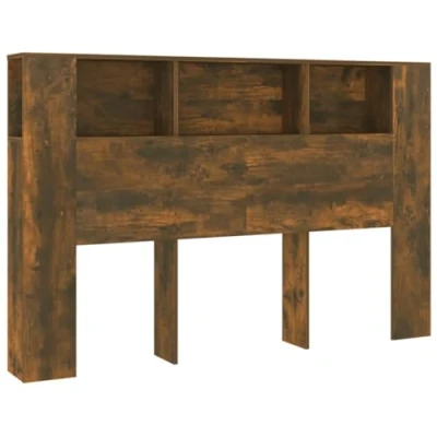 Abbildung von vidaXL Kopfteil mit Ablagen Regal Wand Bücherregal Betthaupt Bettkopfteil Schlafzimmer Räuchereiche 160x18,5x104,5cm