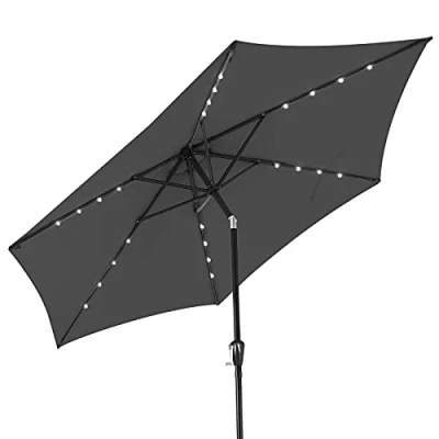 Abbildung von Kingsleeve Sonnenschirm, LED Beleuchtung Solarbetrieben Neigbar Wasserabweisend