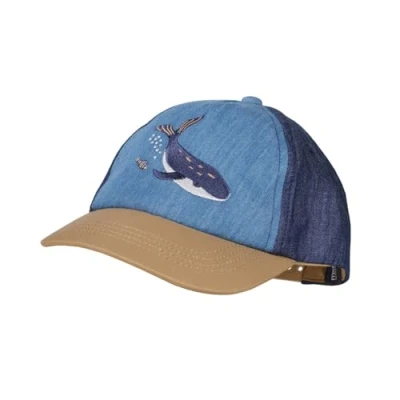 Abbildung von maximo MINI Whale Unisex Cap für Kinder, Größe: 47 49, Denim/hellbraun
