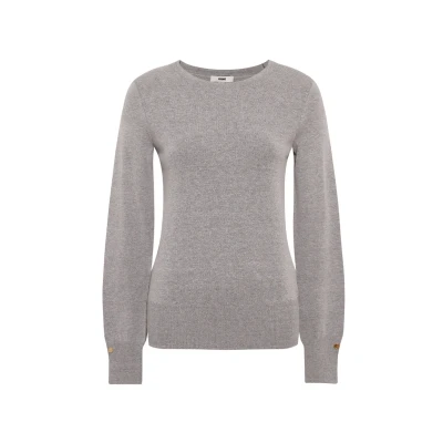 Abbildung von Mavi Damen Crew Neck Basic Sweater Pullover, Light Grey Melange, XS