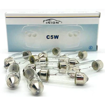 Abbildung von INION 10x Stück C5W 37mm SV85 12V 5W KFZ Beleuchtung LONGLIFE Glühlampe Glassockellampe Glühbirne Soffitte Autolampen