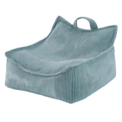 Abbildung von MISIOO Sitzsack Pouf für Kinder Puffy Square Kindersessel Samt aus Cord Ideal das Kinderzimmer Leicht zu Waschen Licht und Elegant 77x67x50 cm Blau