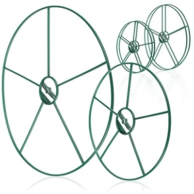 Abbildung von com four® 6X Blumen und Staudenhalter Strauchstütze rund in Zwei Größen Buschstütze für Blumen, Rankengewächse Stauden