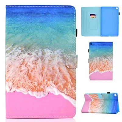 Abbildung von Succtop Galaxy Tab A 2019 10.1 Hülle PU Leder Flip Stand Brieftasche Tablet Schutzhülle mit Kartenschlitz, Stifthalter für Samsung 10,1 Zoll SM T510 / T515 Ozean